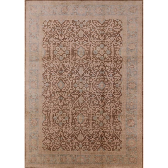 Ahgly Company Indoor Rectangle Mid-Century Modern Light Copper Gold Oriental Area Rugs, 5' x 8'