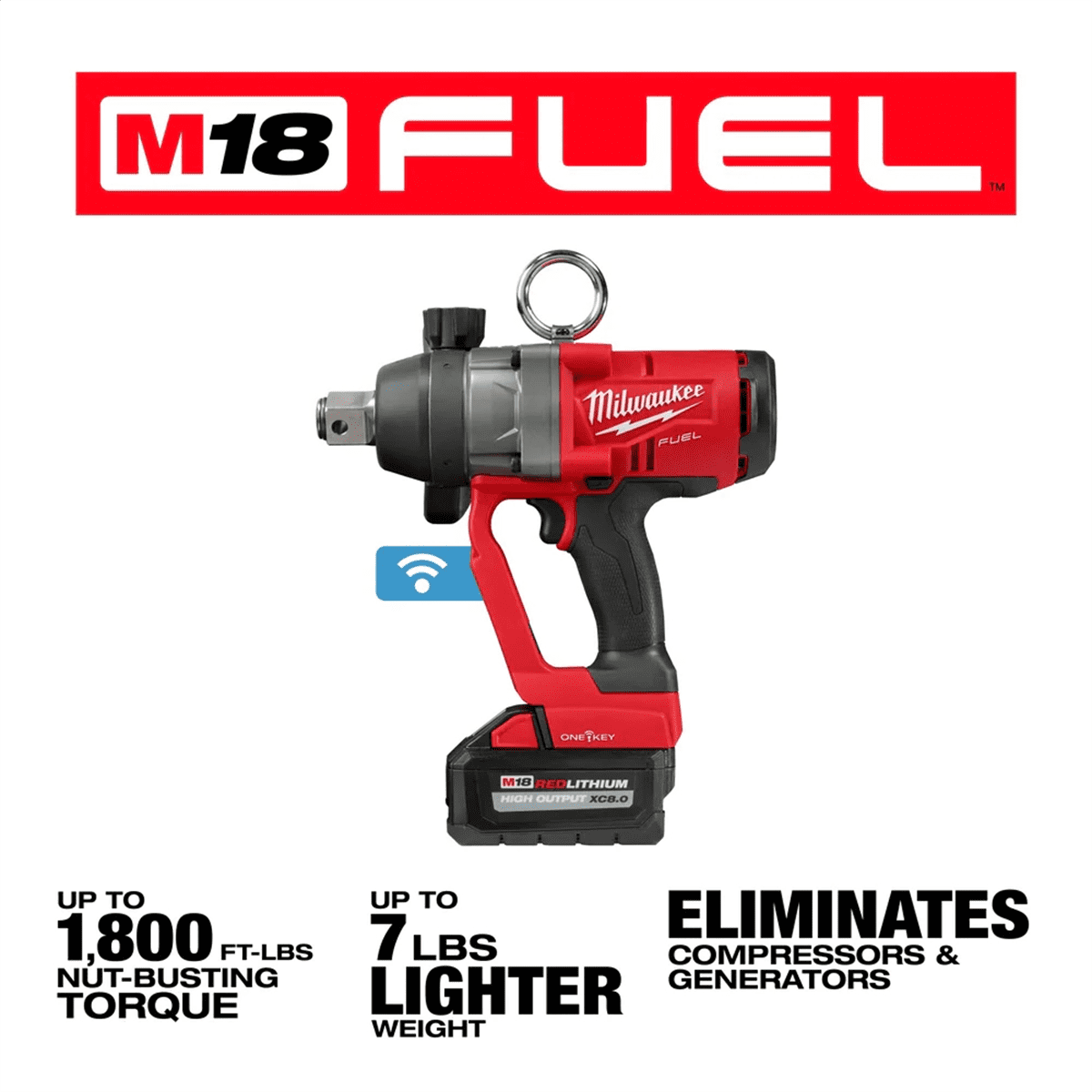 Milwaukee 2867-22 M18 FUEL 1" High Torque Impact Wrench Kit