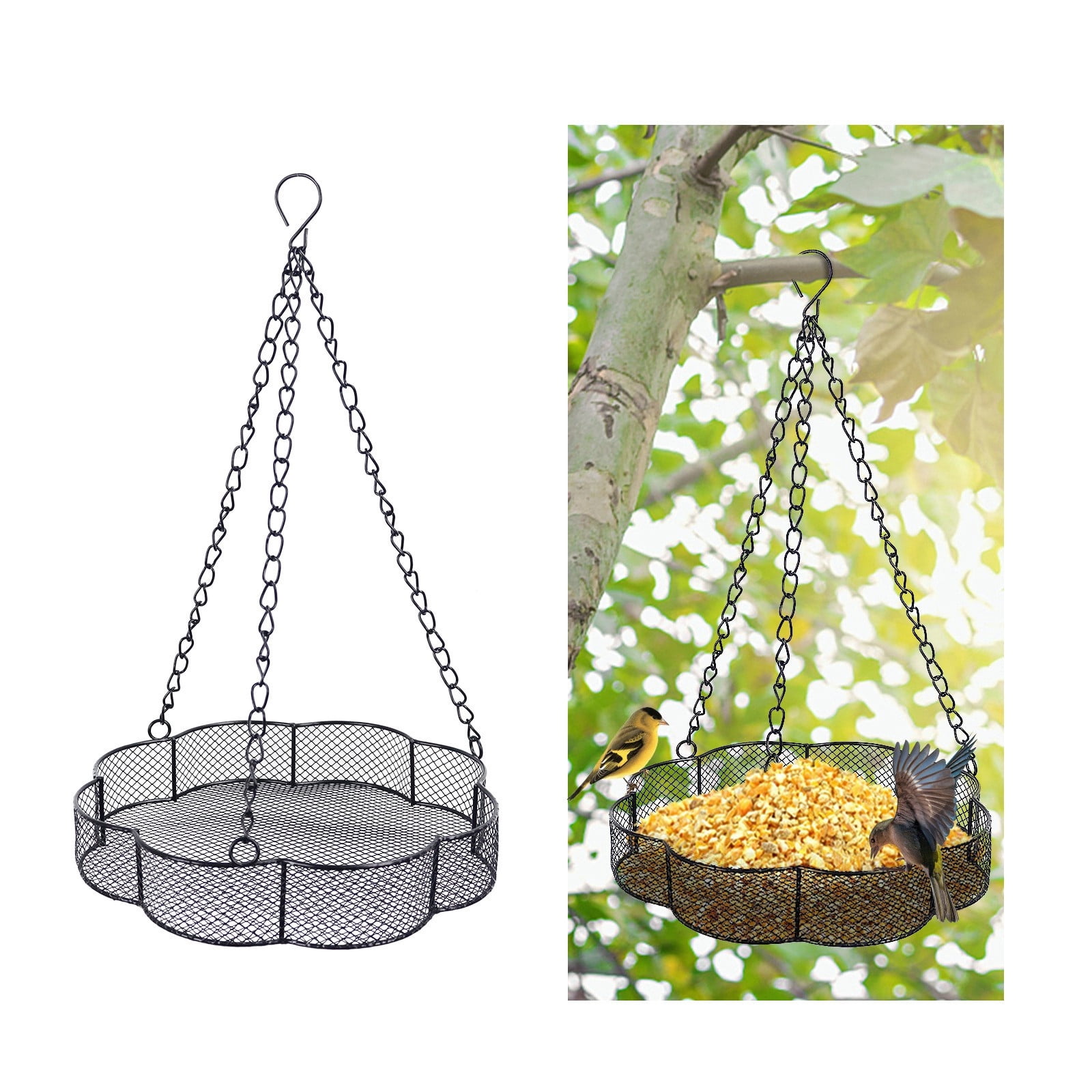 Cadorn Outdoor Hanging Waterproof Metal Bird Feeder for Wild Birds, Durable Garden/Patio/Yard Decor