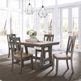 thumbnail image 2 of Lindsey Farm Light Gray 5 Piece Trestle Table Set, 2 of 9