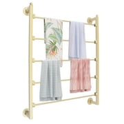 Miumaeov Gold Scarf Display Stand 5-Tier Metal Belt Hanger Tie Rack Wall Mounted Sturdy