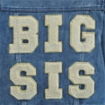 thumbnail image 5 of Toddler Baby Girl Denim Jacket Big Sister/Brother Letter Embroidery Jean Button Down Denim Coat, 5 of 7