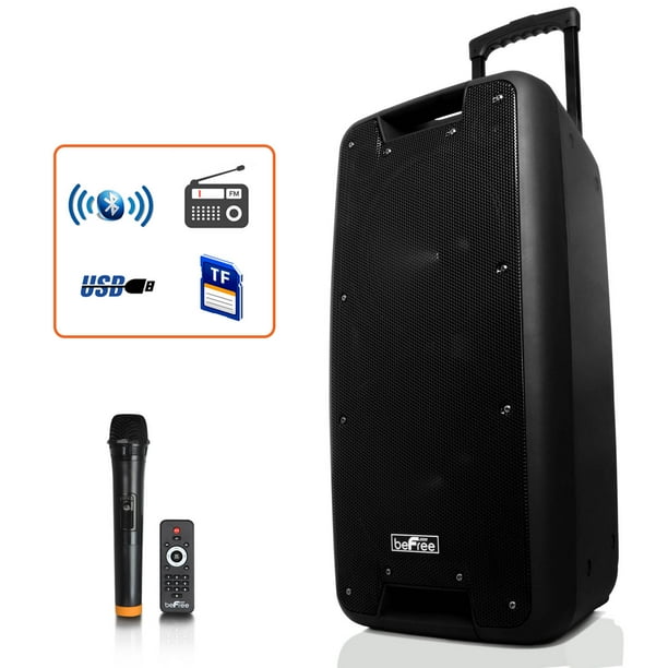 beFree Sound 10" Bluetooth Portable Rechargeable Party Speaker with USB
