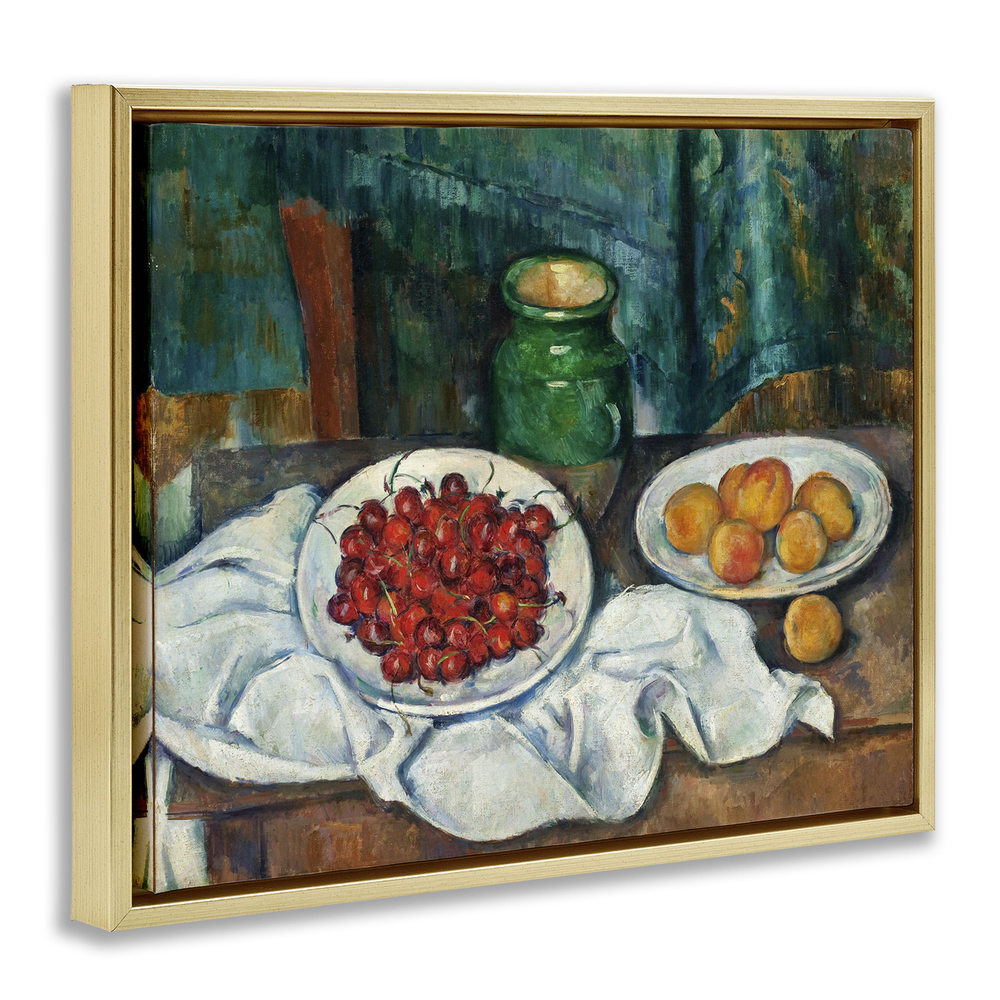 Stupell Industries Classical Fruit Still Life Food & Beverage Painting Gold Floater Framed Canvas Art Print Wall Art, 31 x 25