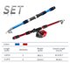 thumbnail image 5 of Kit de caña de pescar para niños 1.8m Set de pesca para principiantes con carrete, aparejos y bolsa de camuflaje para niños y adolescentes (rojo/azul), 5 of 8