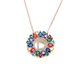 thumbnail image 1 of Women Rainbow Cubic Zirconia Letter Round Pendant Chain Necklace Jewelry Gift--D-Product code 51900 D, 1 of 3