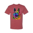 thumbnail image 2 of Wild Bobby, Colorful Happy German Shepherd Dog Animal Lover Men's Graphic T-Shirt, Vintage Heather Red, X-Large, 2 of 3