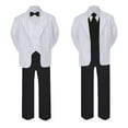 thumbnail image 2 of 5-7pc Formal Black & White Suit Set Black Bow Necktie Vest Boy Baby Sm-20 Teen, 2 of 3