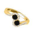 thumbnail image 3 of Aonejewelry 1.15 Ct Two Stone Black Diamond Engagement Ring Crafted In 14k Yellow Gold, 3 of 4