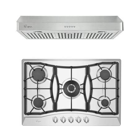 Empava  2 Piece Kitchen Appliances Packages Including 30   Gas Cooktop and 36   Under Cabinet Range Hood  EMPV-30GC21-36RH12