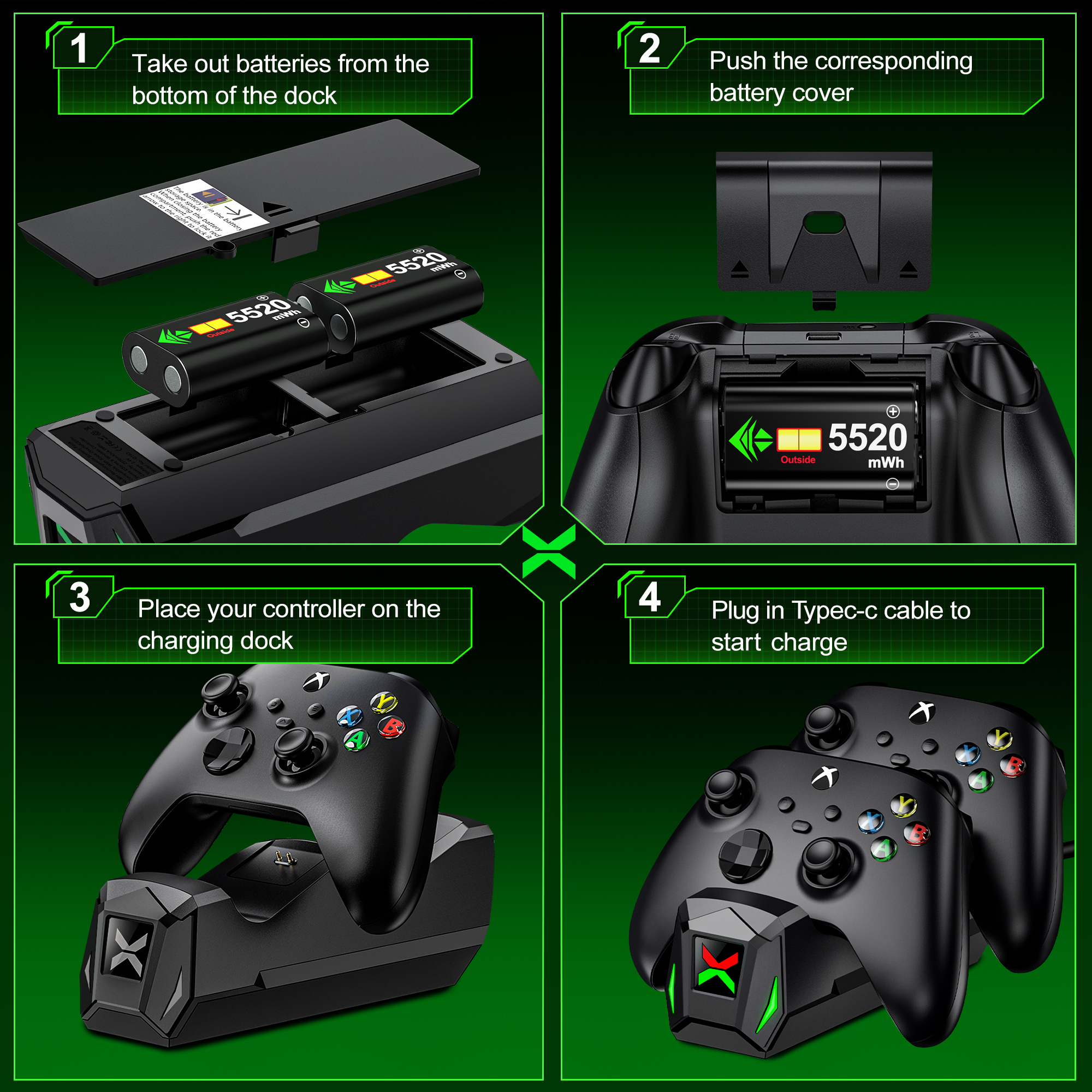 Beboncool Dual Controller Charging Station with 2 Batteries photo 5