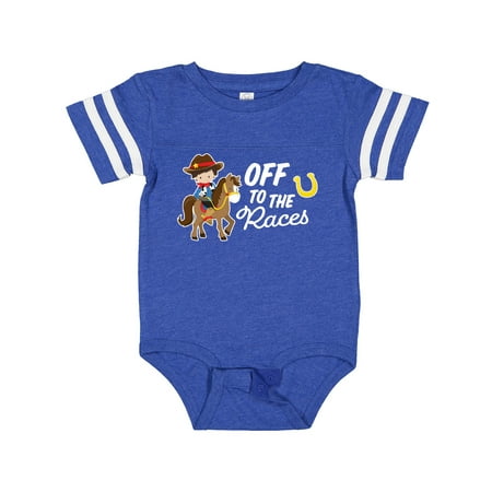 

Inktastic Off to the Races with Cowboy on Horse Gift Baby Boy Bodysuit