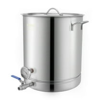 Stainless Steel Brewing Pot 16 Gallon - Home Brew Kit with Thermometer, Spigot, Filter - Beer, Wine, Cooking - Tri-Ply Bottom 16 Gallons