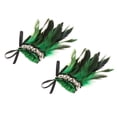 thumbnail image 4 of 1 par de muñequeras de felpa, accesorios para disfraces, plumas sintéticas Steampunk, calentadores de brazos teñidos, muñequera para baile latino, verde Macarena Puños de muñeca, 4 of 8