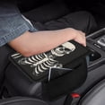 thumbnail image 4 of Yuyamidu Skull Car Arm Rest Covers Soft Auto Armrest Pad with 2 Pockets Automoblie Interior Accessories Black Car Center Console Armrest Cushion Cover Fit for Most Vehicles, 4 of 7