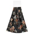 thumbnail image 7 of Yayeee Kitchen Hanging Hand Towels Set of 2 with Loop Bathroom Absorbent Tie Towel, Black Flowers, 7 of 7