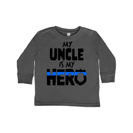 

Inktastic My Uncle is my Hero Police Officer Family Gift Toddler Boy or Toddler Girl Long Sleeve T-Shirt