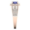 thumbnail image 3 of Halo Engagement Ring for Women - 1.83ct Simulated Tanzanite in 14K Rose Gold Promise Ring, 3 of 6