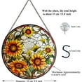thumbnail image 2 of Sunflower Stained Glass Suncatchers, Round Sunflower Stained Glass Panel Home Decor, Hand-Painted Sunflower Sun Catchers Gifts for Christmas, Birthday, 2 of 6
