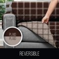 thumbnail image 3 of SOFA SHIELD Original Patent Pending Reversible Small Sofa Slipcover, 2 Inch Strap Hook, Seat Width to 62 Inch Washable Furniture Protector, Couch Slip Cover for Pets, Small Sofa, Plaid Chocolate Beige, 3 of 8