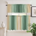 thumbnail image 2 of 3 Piece Kitchen Curtains and Valances Set Sage Green Yellow Ombre Cafe Curtains 36 Inch Length Farmhouse Modern Gradient Art Valance & Tier Curtain for Living Room Bedroom Window 54"x18"+27"x36"*2, 2 of 6