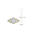 thumbnail image 5 of 1.23 Carat (Ctw) Ethopian Blue Opal Three Stone Ring in 10K Yellow Gold with Diamonds for Women, 5 of 6