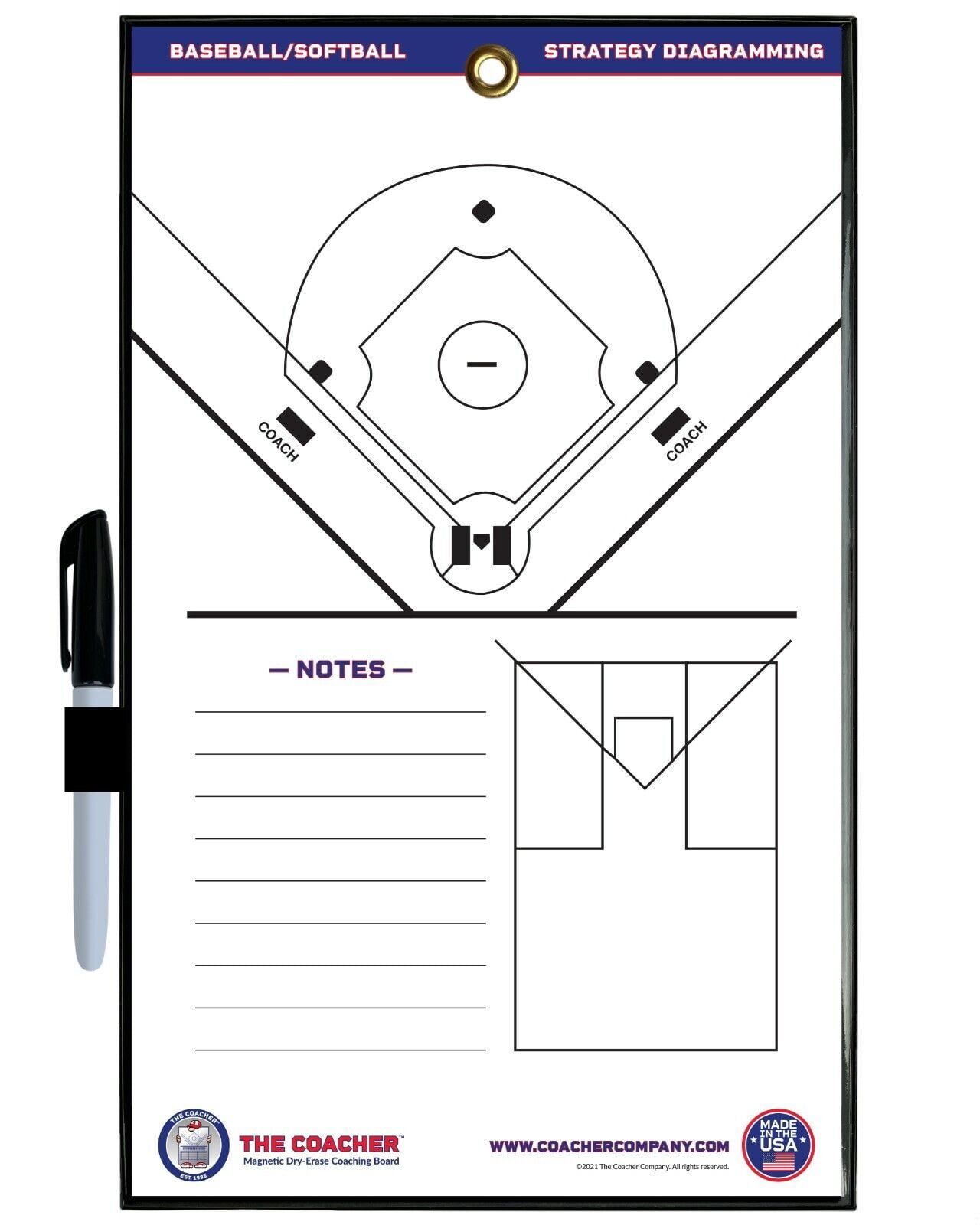 Coacher Magnetic Baseball Lineup Board