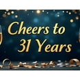 thumbnail image 4 of LUUFILx Cheers to 31 Years Banner Backdrop Background Party Supplies Anniversary Celebration Decor Photography Props Event Decorations Festive Happy Birthday, 4 of 8