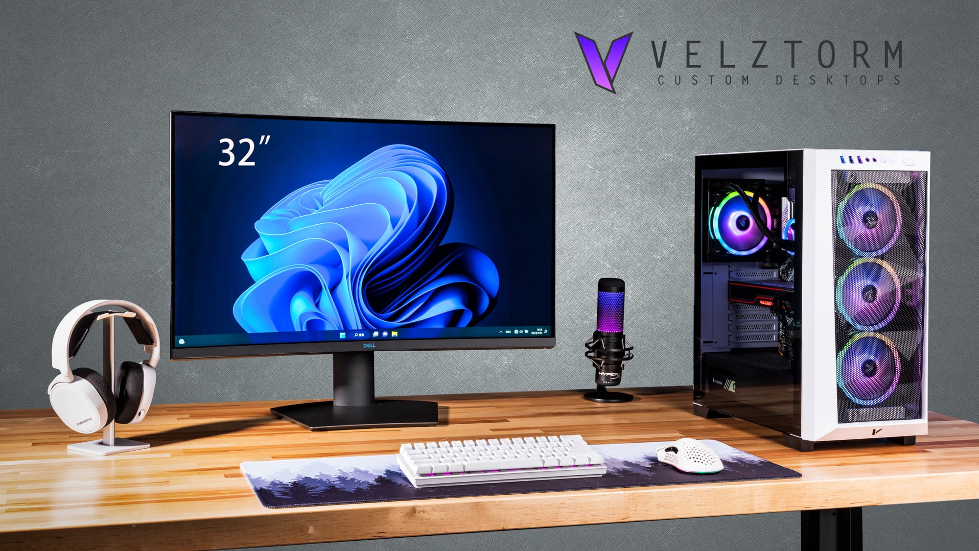Velztorm White Pilum CTO Gaming Desktop PC Liquid-Cooled (AMD Ryzen 7 5700X 8-Core, GeForce RTX 3050 8GB, 32GB DDR4, 1TB PCIe SSD + 1TB HDD (3.5), RGB Velztorm White Pilum CTO Gaming Desktop PC Liquid-Cooled (AMD