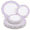 Purple and White-60PCS, variant on 100plastic Plates - High-end Baroque Design Heavy Duty White &wedding Set Ideal For Party/wedding/birthday