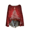 thumbnail image 5 of Horkkom Graphic Sweaters for Women Christmas Tree Print Holiday Ugly Sweater Party Long Sleeve Sweaters L, 5 of 5