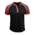 thumbnail image 4 of Blusa de Manga Corta de los Hombres Botones de Color Sólido Al Aire Libre Respirable Cuello Redondo, Sudadera Suelta Casual para Diario, 4 of 7