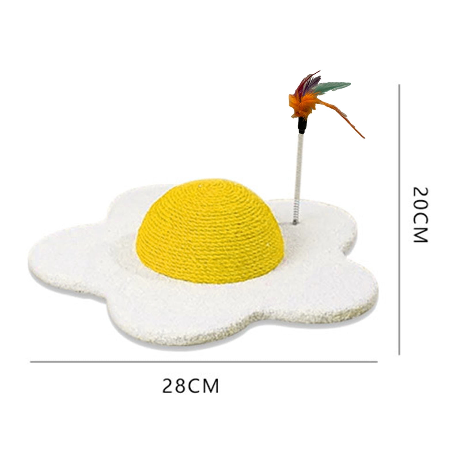 YIFAEUX Cat Scratch Pad Flower Shape Sisal Rope Cat Scratcher Interactive Floor Cat Scratching Board with Spring Plush Bee for Furniture Protector