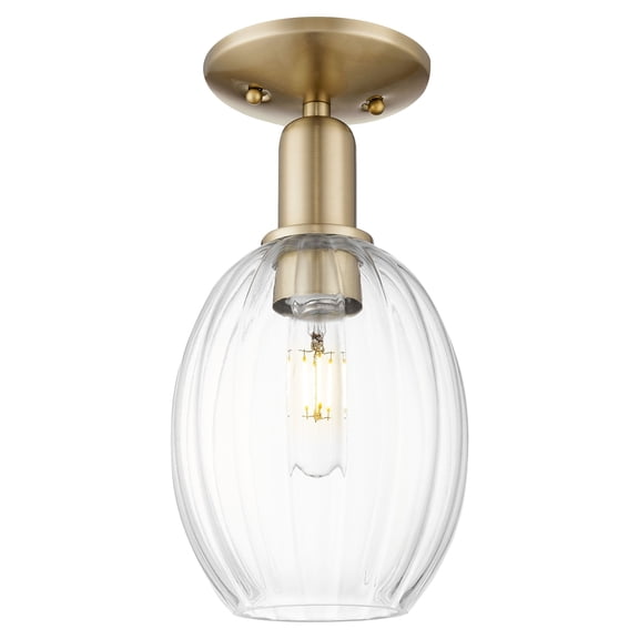 716-1C-CB-G459-6CL Innovations Lighting Preston - 1 Light Semi-Flush Mount-6.25 Inch Wide and 12.25 Inch Tall-Champagne Bronze Finish-Clear Glass