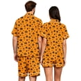 thumbnail image 6 of JULMCOMO Halloween Couples Matching Pajama Sets Funny Pumpkin Print Button Down Holiday Party 2 Piece Sets Soft Comfy Shorts Pajamas Orange-Men S, 6 of 6