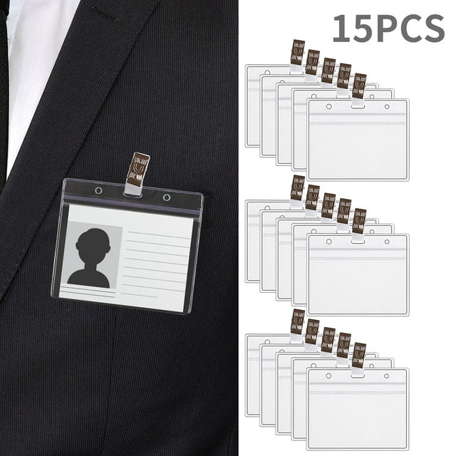Agiferg Card Protector Immunization Record Cards Holder Clear Plastic Sleeve With Clip