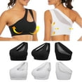 thumbnail image 3 of Women One Shoulder Sports Bra One Strap Sports Tank Tops for Yoga Gym Running Workout Cycling Table Tennis Volleyball Tennis, 3 of 8
