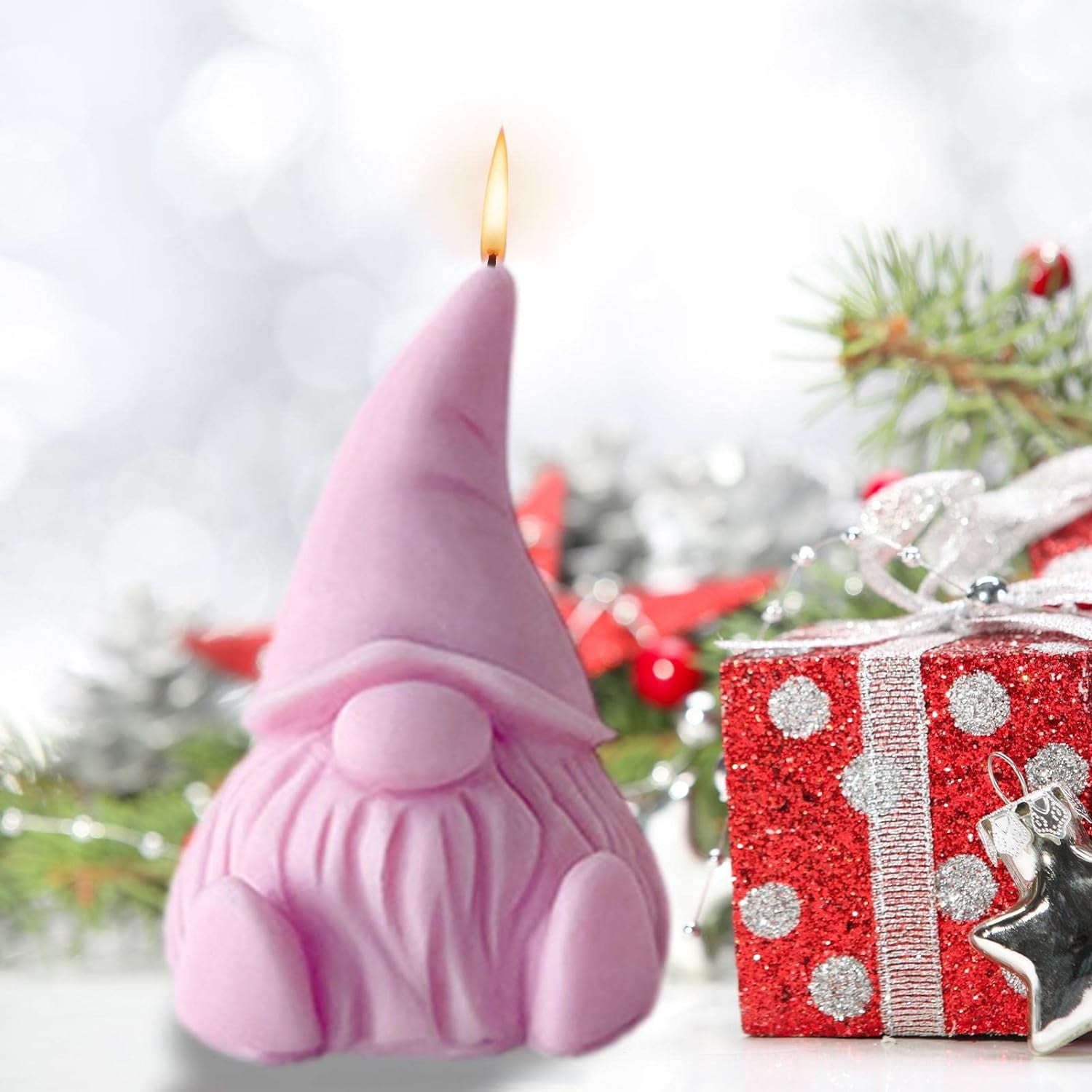ABPETE Gnomes Silicone Candle Mold, Silicone Molds, Candle Making Moulds, Handmade Dwarf Crafts Sculpture Casting Mold Home Decor