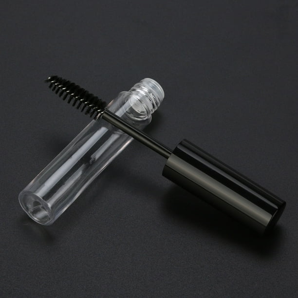 Fiudx Tubo de Rímel, Frasco de Plástico Transparente para Pestañas, Envase de Rímel con Tapa Negra, Almacenamiento de Crema para Pestañas, Esencial para Los Amantes Del Maquillaje, Capacidad de 10 Ml