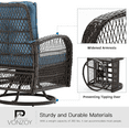 thumbnail image 6 of Amopatio 3 Pcs Steel Outdoor Bistro Sets with Thickened Cushions and Table, Blue, 6 of 8