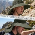 thumbnail image 3 of KEYAHAPPY Sun Hats for Women with Neck Flap UPF 50+ UV Protective Hiking Fishing Hats Wide Brim Sun Hat for Women & Men, Army Green, 3 of 7