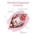 thumbnail image 4 of Bolsa de maquillaje Narwey Puffy acolchada para mujer de viaje, color rosa, 4 of 6