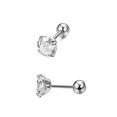 thumbnail image 2 of Pendientes de circonio Qarigey para hombre y mujer 4mm 1 Uds plata, 2 of 6