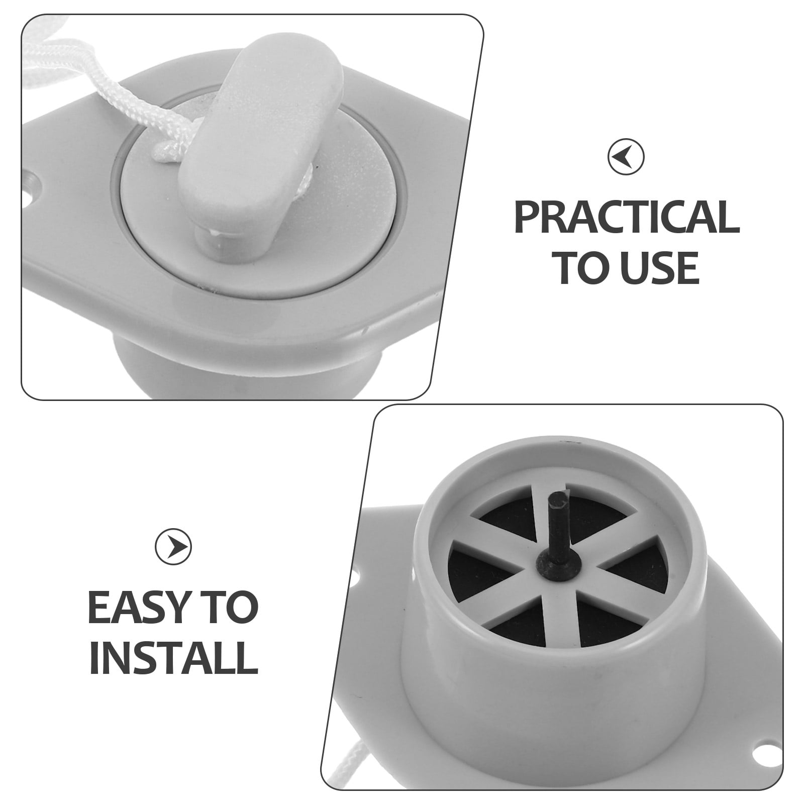 DEEPCRAFF Marine Deck Drain Plug PVC Kayak Replacement Scupper Valve for Canoe Drain
