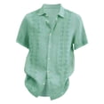 thumbnail image 3 of Mens Bowling Shirts Hawaiian Shirt Big and Tall Retro Button Up Vintage Guayabera Camp Shirt Green XL, 3 of 3