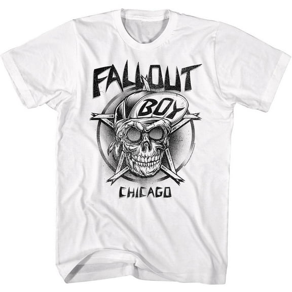 Fall Out Boy FOB Chicago White Adult T-Shirt