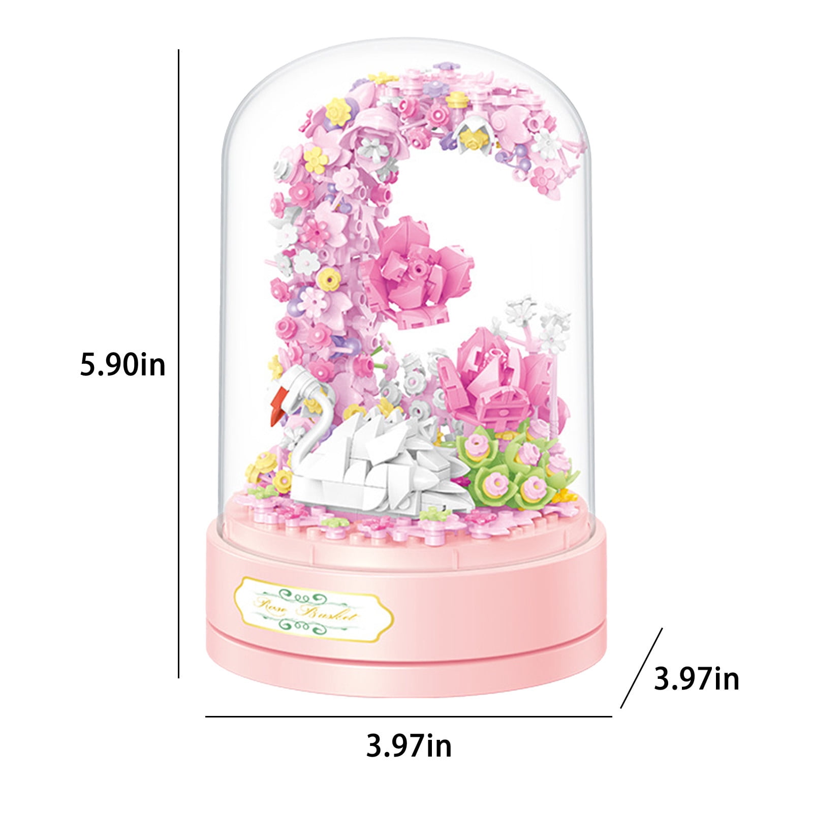 Bwiyojiz Kitchen Decor Accessories Piano Flower Bouquet Building Decoration Set Artificial Flowers with Roses Campanula Home Decoratiion Valentines Day Gifts for Her Him Table Art, Gifts for Her