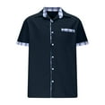thumbnail image 7 of Mens Shirts Solid Color Pocket Button Up Shirt Short Sleeved Casual Shirt Summer Beach Shirt Shirt With Pockets Short Sleeved Collar Top Shirts for Men, 7 of 7