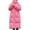 Hot Pink, variant on Fartey Womens Long Quilted Coat Winter Full Zip Thickened Warm Coats Loose Casual Hooded Padded Jacket Solid Color Long Sleeve Parka Jackets with Pockets