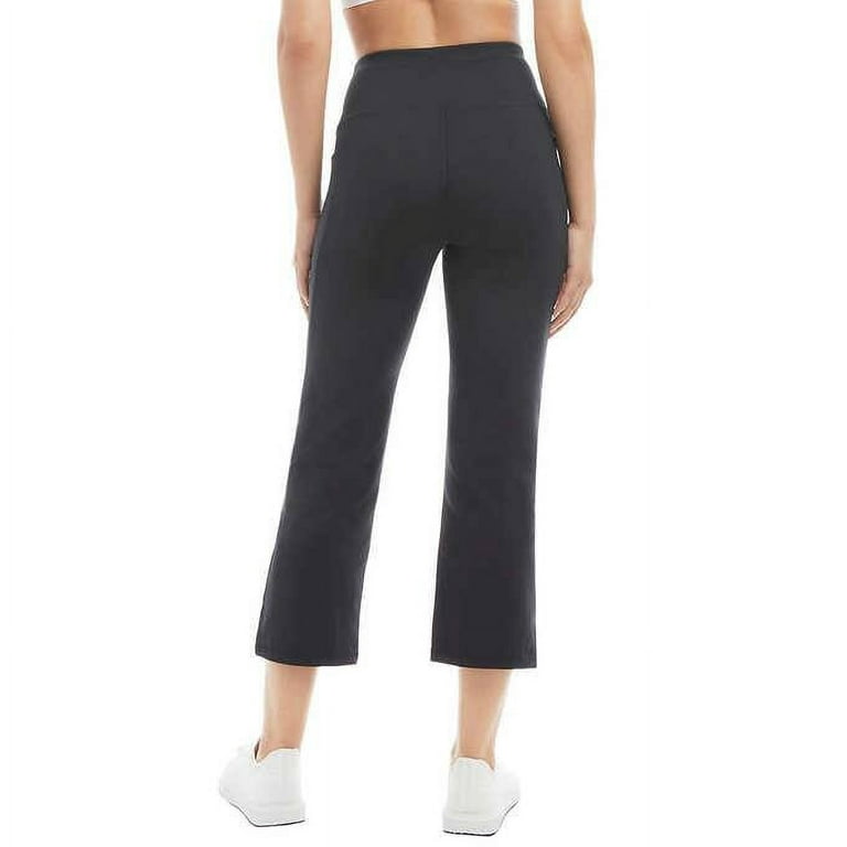 Jockey Ladies' Cropped Slit Flare Yoga Pants, Black Medium